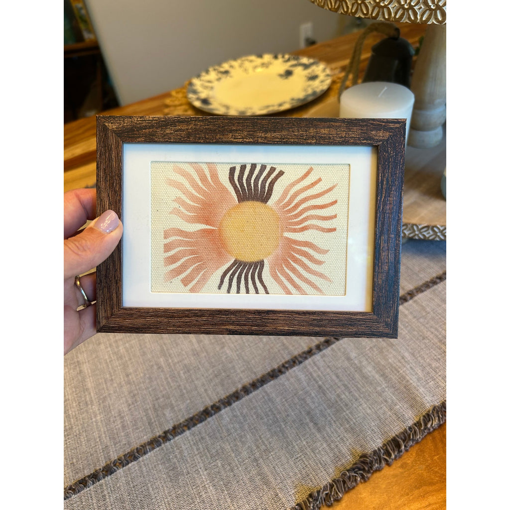 Golden Sun Mini Canvas Print Frame Original Boho Home West Hills Studio 6 x 4