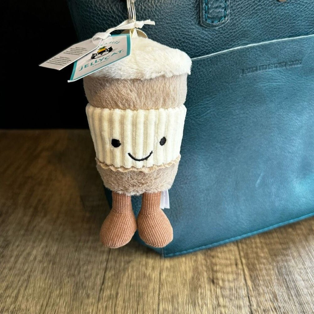 Jellycat Coffee to Go Charm NEW! Jellycat FAST SHIP Purse Keychain