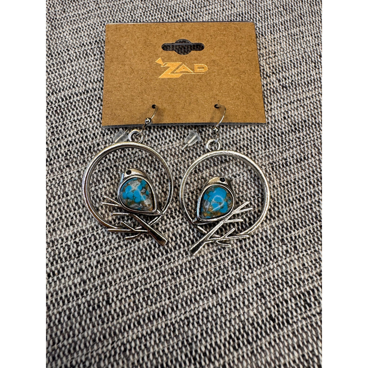 Bird Earrings Silver blue earrings Cute Songbird Earrings