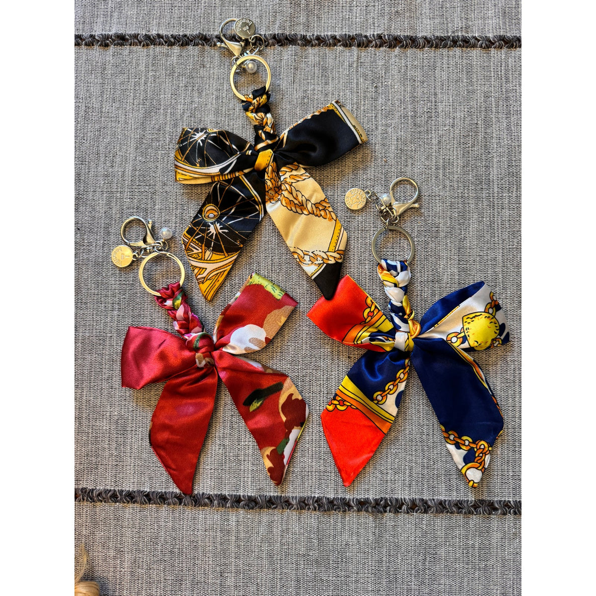Set of 3 Bow Bag Charms Purse Charm Cute Bow Keychain Purse Accessory