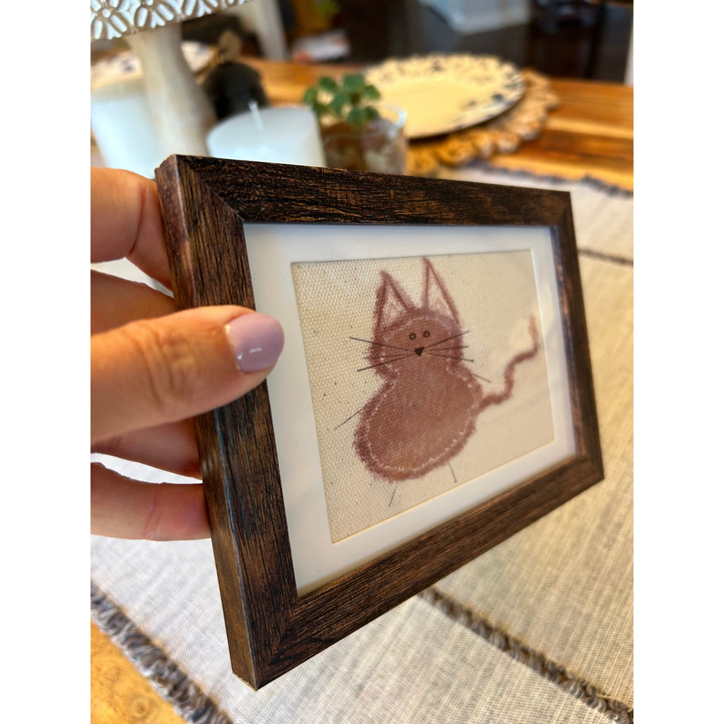Brown Kitten Kitty Cat Mini Picture Frame Original Art 6 x 4 Cat Lover