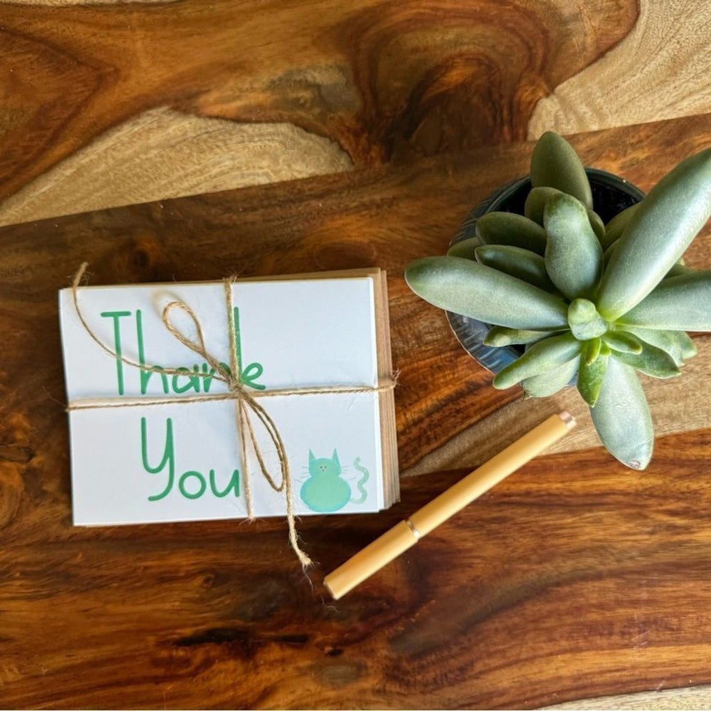 Thank You Cards Greeting Cards Blank Notes for Cat Lover Stationery Set of 6