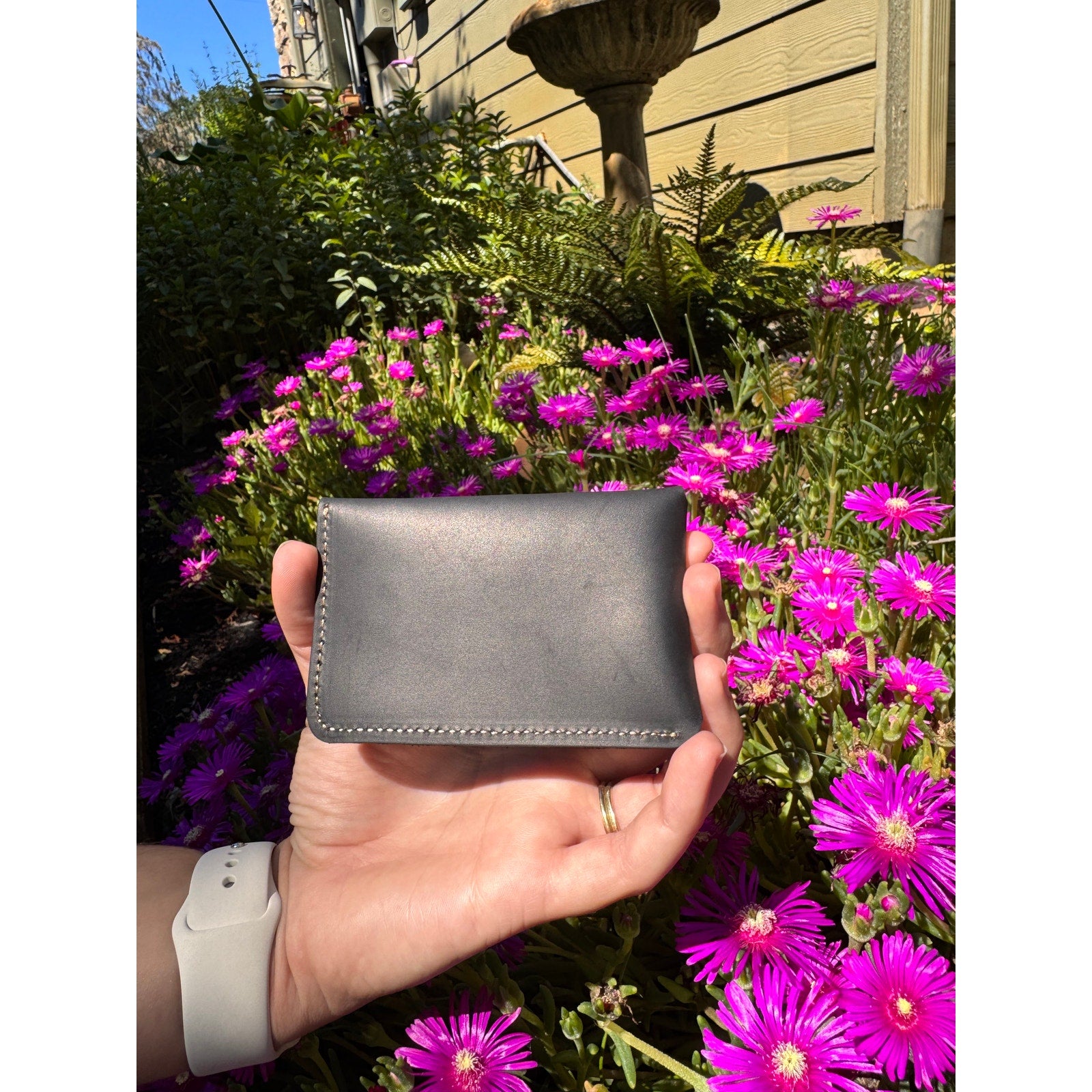 Genuine Leather Wallet BLACK Credit Card Holder Black Leather Wallet FAST SHIP