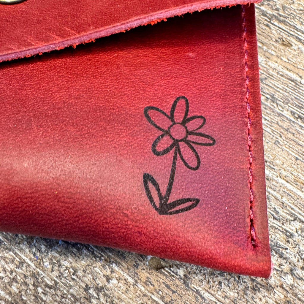 Genuine Leather Wallet DEEP RED Credit Card Holder Wallet NEW FAST SHIP
