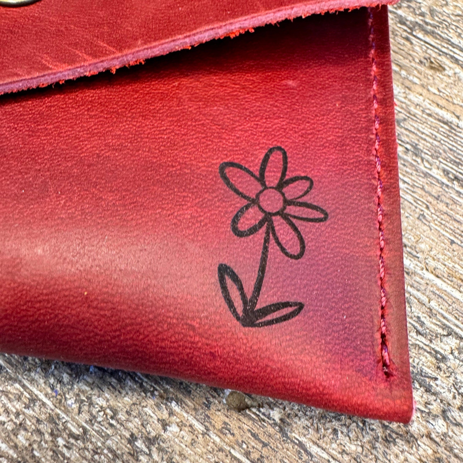 Genuine Leather Wallet DEEP RED Credit Card Holder Wallet NEW FAST SHIP