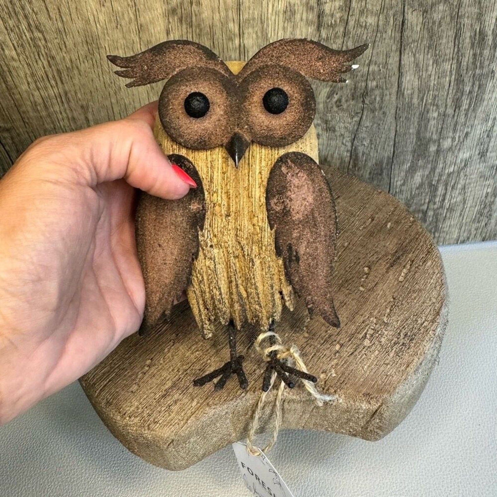 Rustic Wood Metal Owl Home Decor NEW FAST SHIP