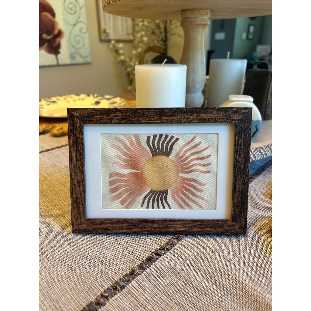 Golden Sun Mini Canvas Print Frame Original Boho Home West Hills Studio 6 x 4