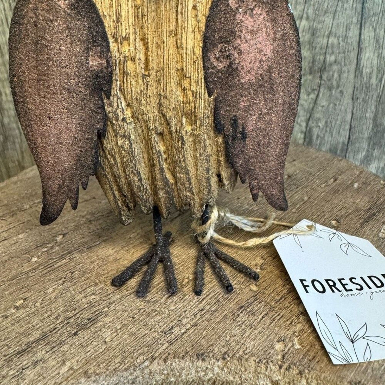 Rustic Wood Metal Owl Home Decor NEW FAST SHIP