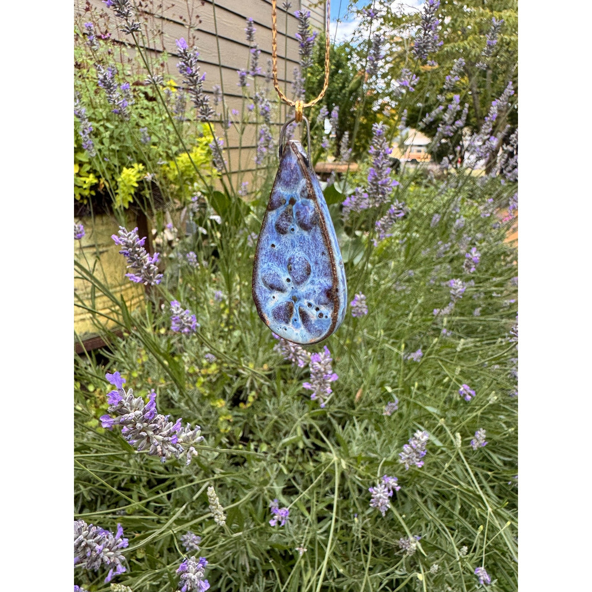 Teardrop Kiln Fired Ceramic Necklace Ceramic Teardrop Pendant Jewelry Necklace