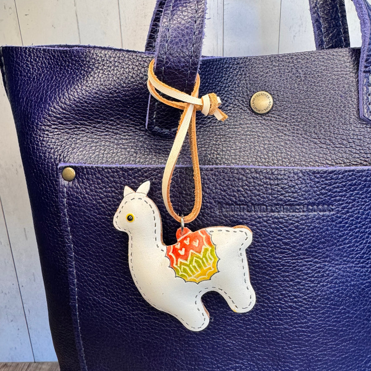 Genuine Leather Hand Painted Purse Charm Llama Bag Charm NeW FAST SHIP