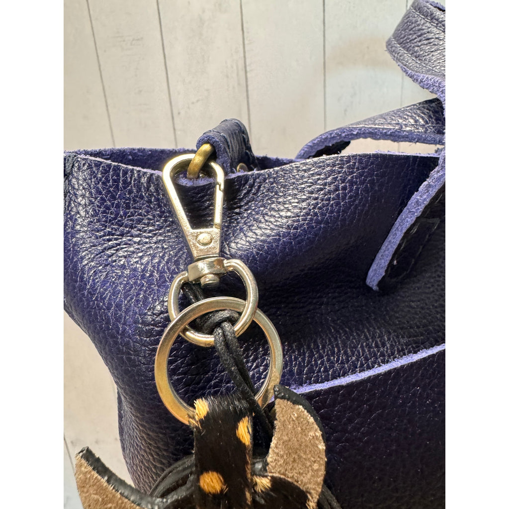 Cute Spotted Cow Purse Charm Farm Animal Western Genuine Leather Bag Charm