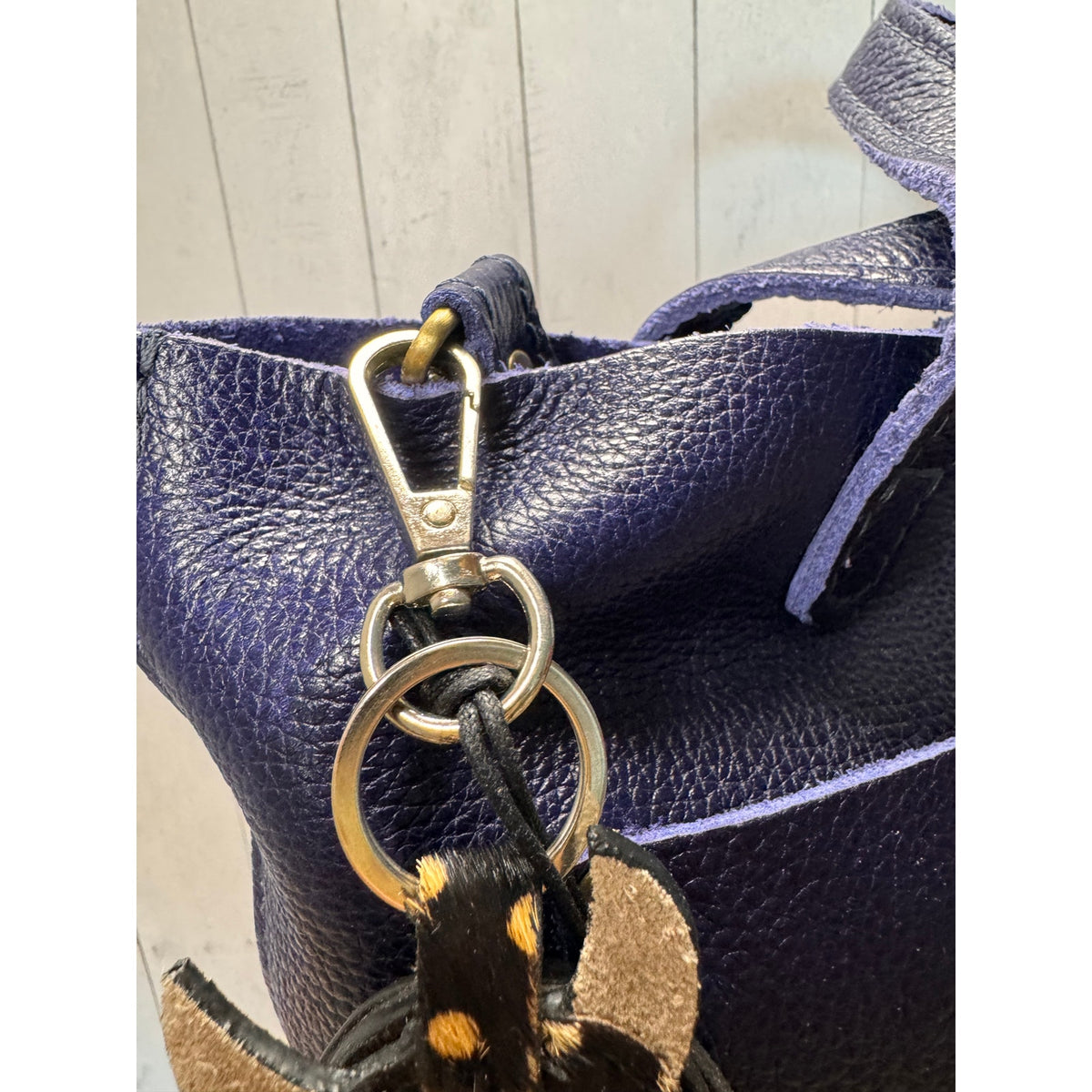 Cute Spotted Cow Purse Charm Farm Animal Western Genuine Leather Bag Charm
