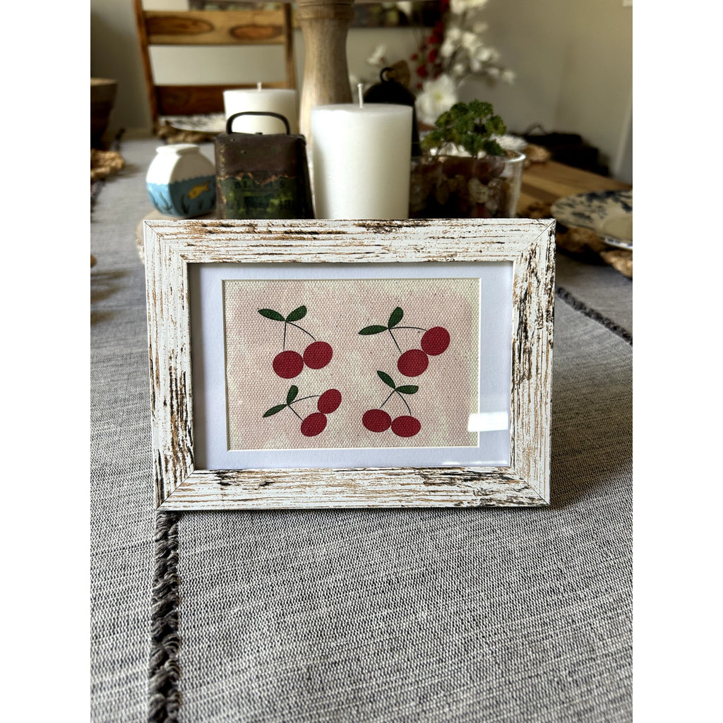 Cherries Mini Picture Frame 4 x 6 Original Art West Hills Studio Desk Wall Art