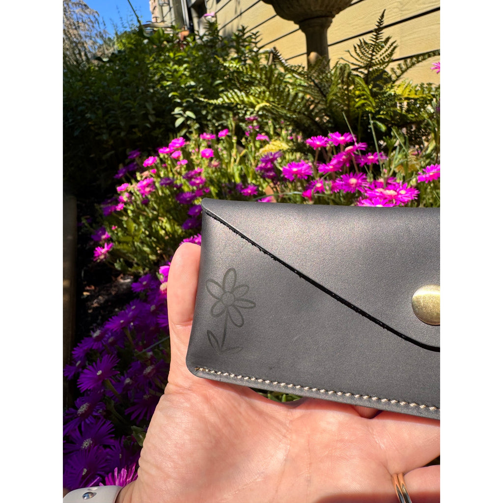 Genuine Leather Wallet BLACK Credit Card Holder Black Leather Wallet FAST SHIP