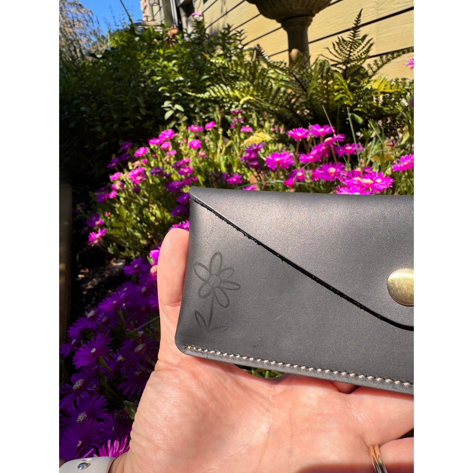 Genuine Leather Wallet BLACK Credit Card Holder Black Leather Wallet FAST SHIP