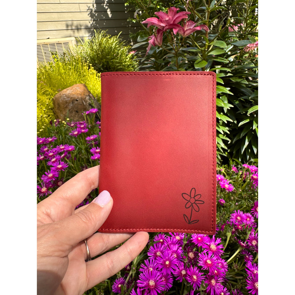Genuine Leather Passport Holder RANGOON RED Passport Wallet NEW FAST SHIP