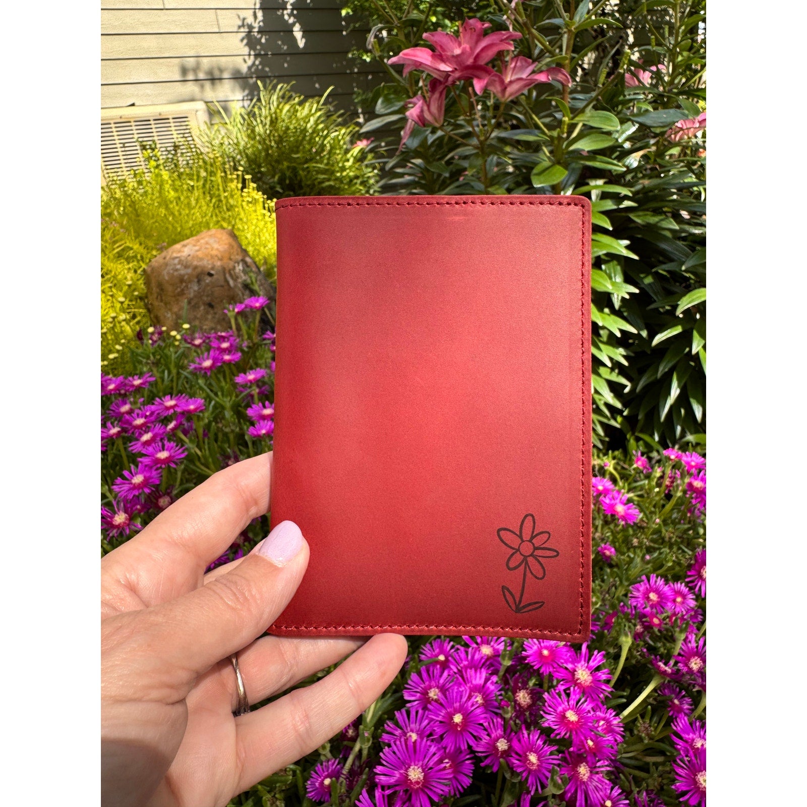 Genuine Leather Passport Holder RANGOON RED Passport Wallet NEW FAST SHIP