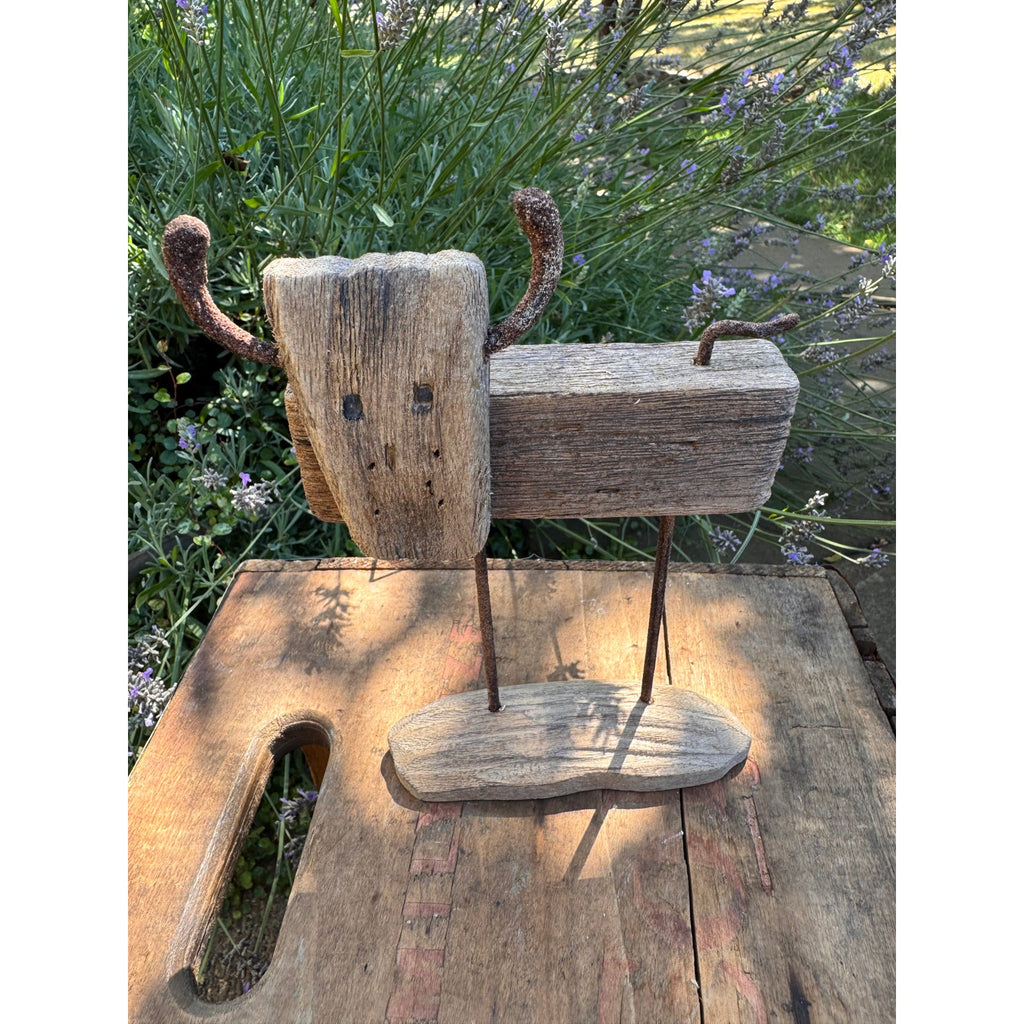 Rustic Wood Cow Sitter FarmHome Decor Wood Rustic Gift FAST SHIP NEW Cow Lover
