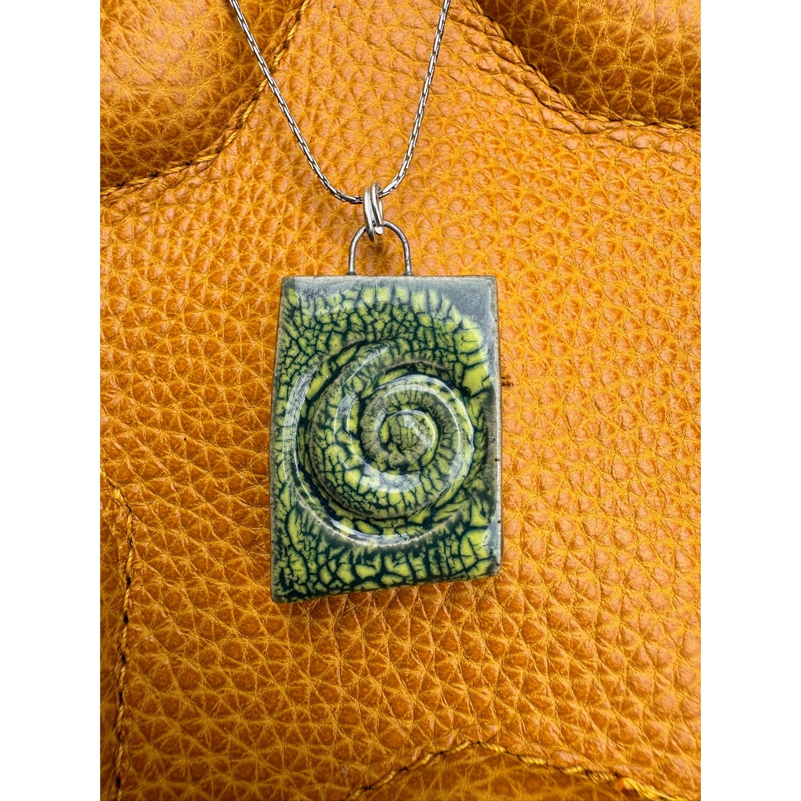 Ceramic Pendant Necklace Handcrafted Boho Pendant Necklace Artist Made Jewelry