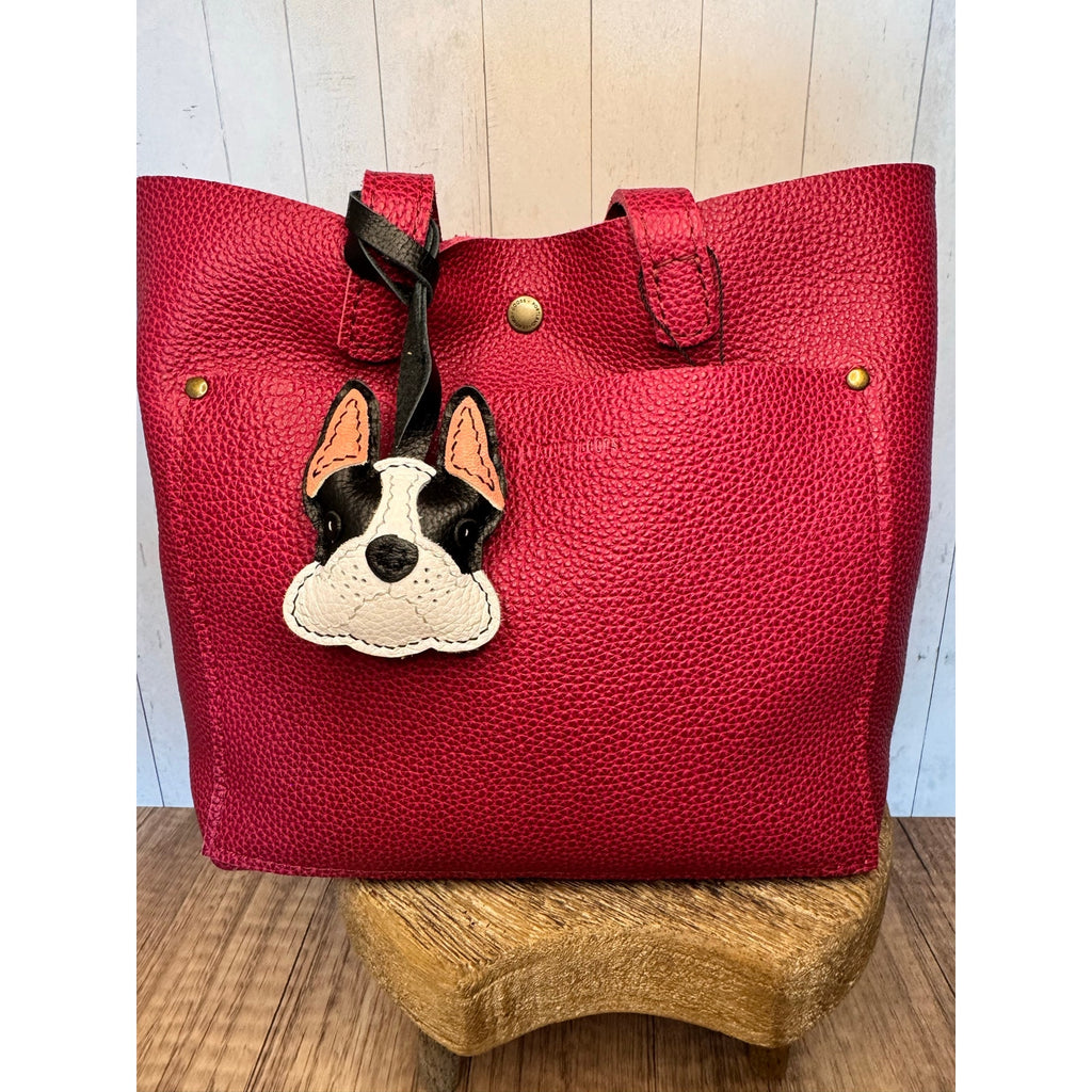 Genuine Leather Dog Purse Charm Black Boston Terrier Bag Charm Purse Dog lover