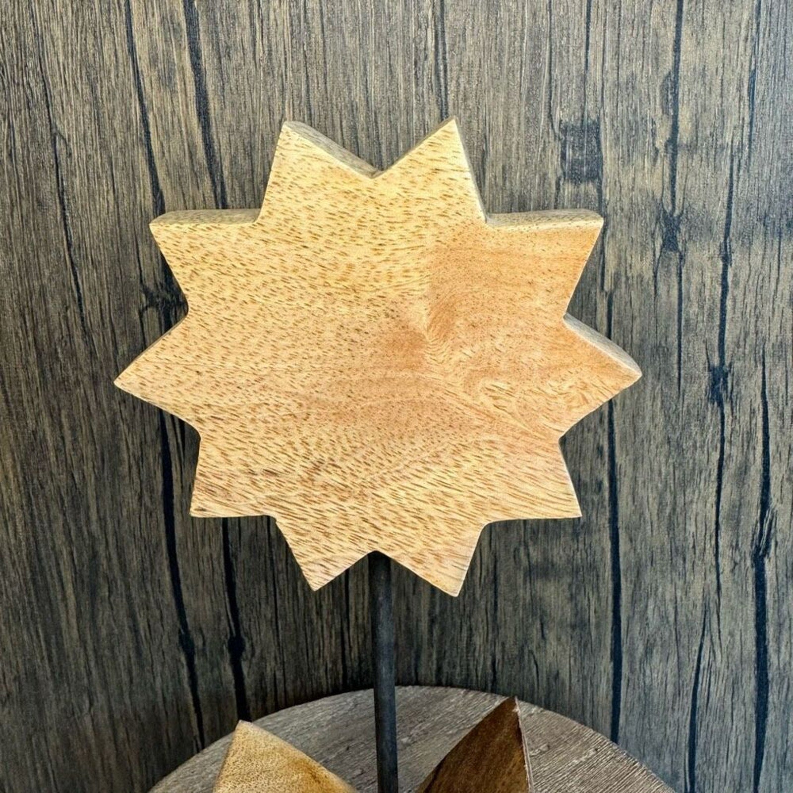 Home Decor Mango Wood SUNFLOWER Sitter NEW FAST SHIP