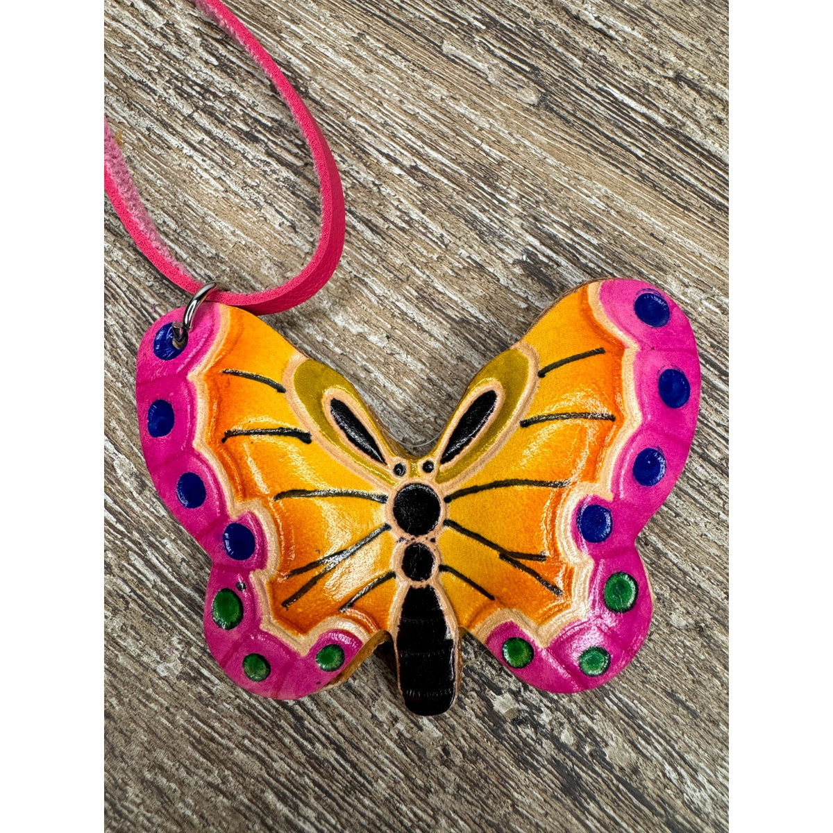 Genuine Leather Butterfly Purse Charm Leather Hand Painted Bag Charm NEW