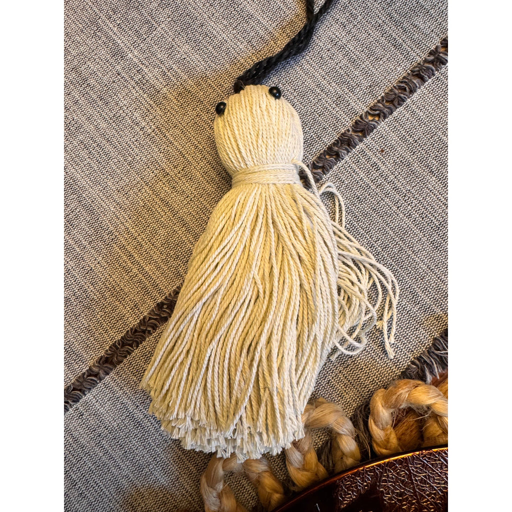 Set of 4 Fall Rustic Home Decor Wood Mummy Kitty Candy Corn Yarn Ghost