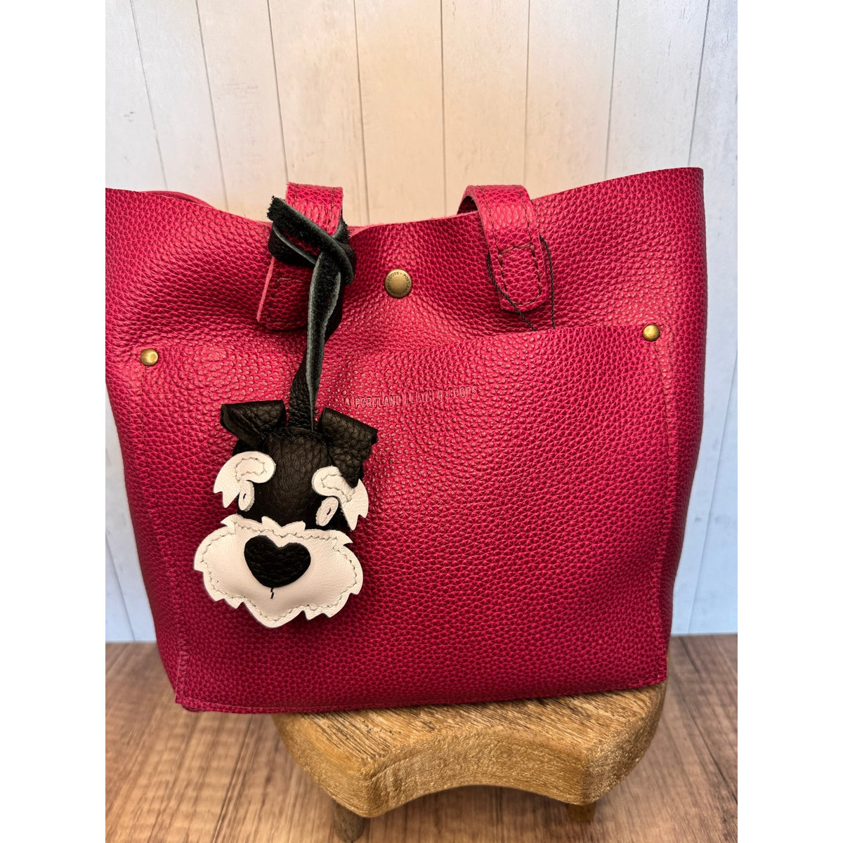 Genuine Leather Dog Purse Charm Black Schnauzer Bag Charm Purse Dog lover