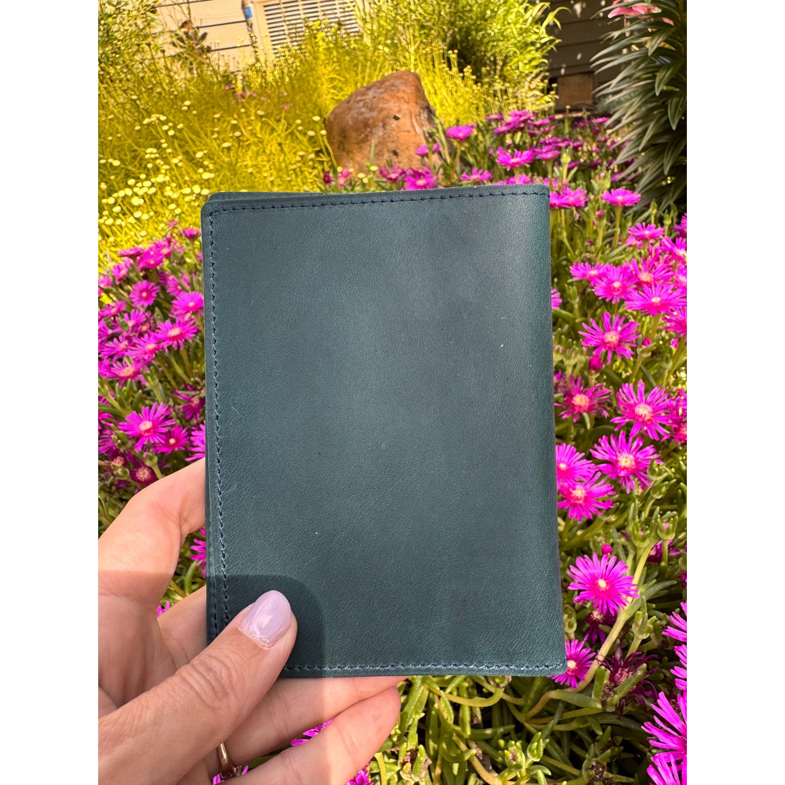 Genuine Leather Passport Holder OCEAN BLUE Passport Wallet NEW FAST SHIP