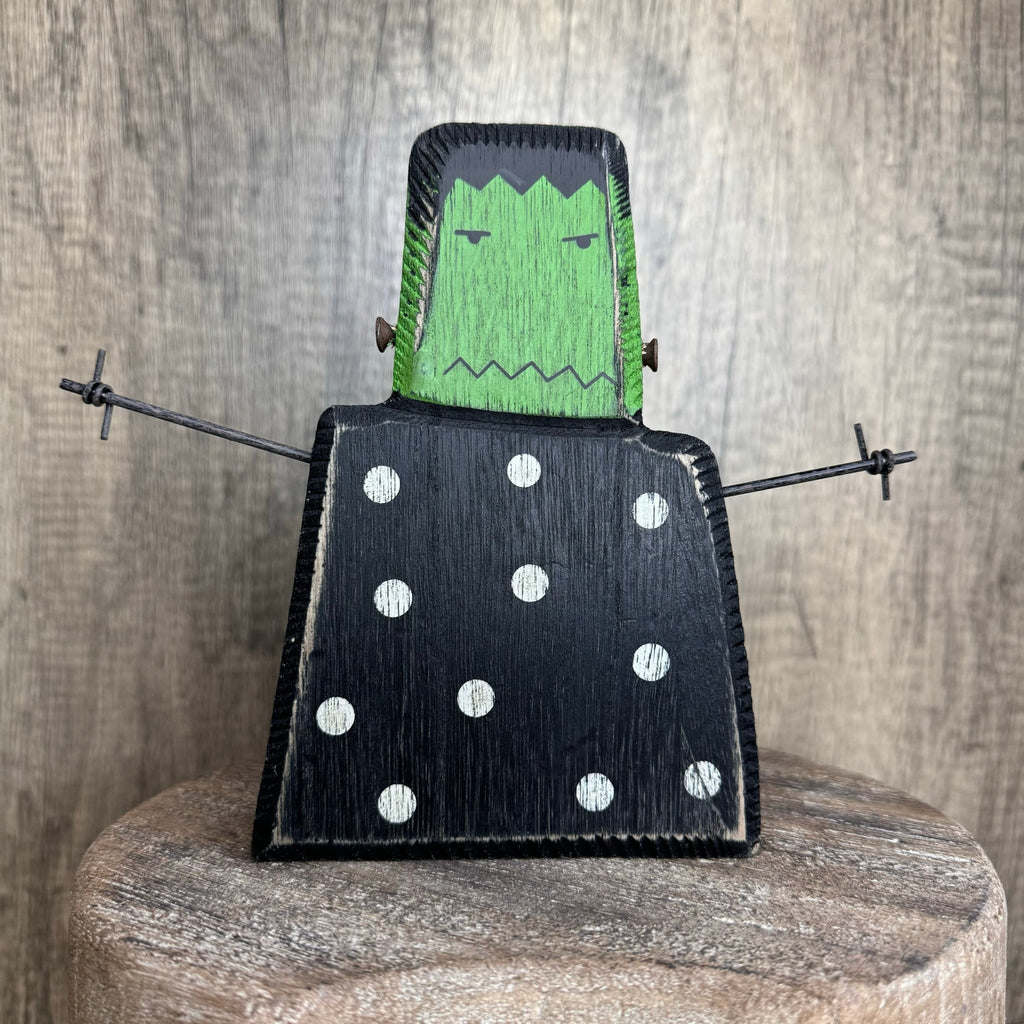 Rustic Halloween Home Decor Sitter Wood Frankenstein Fall Monster FAST SHIP NEW