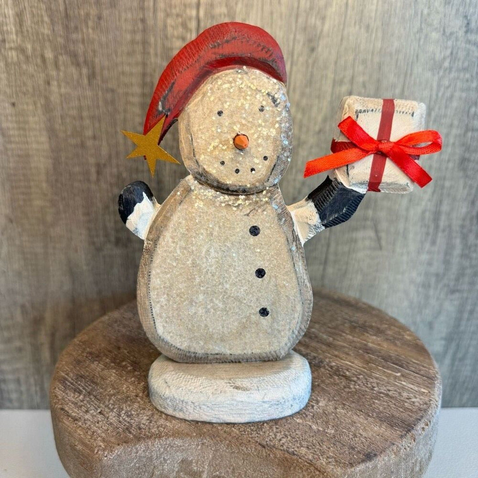 Rustic Snowman Wooden Christmas Holiday Decor  FAST SHIP NEW