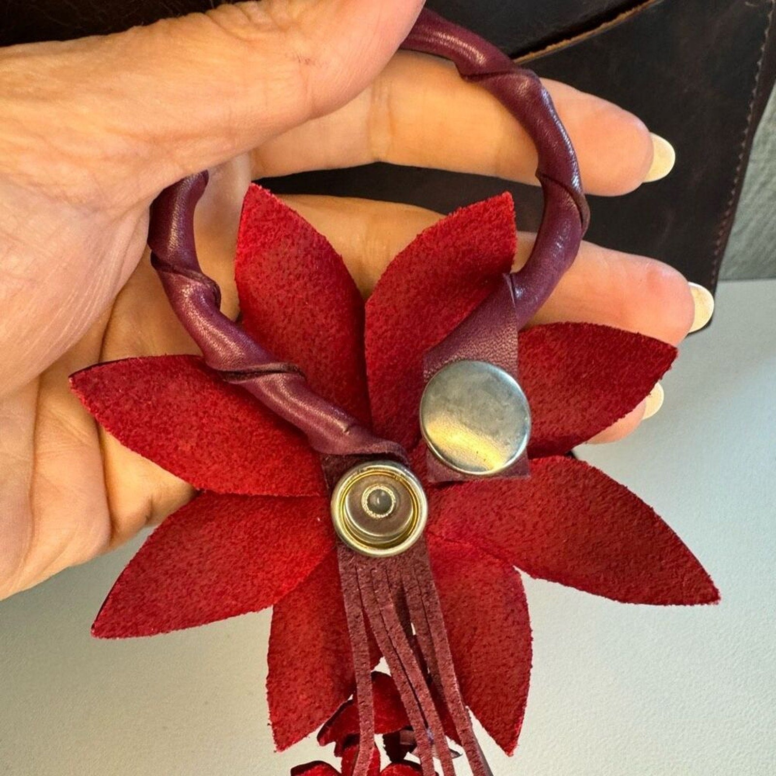 Daisy Leather Bag Charm Leather Purse Summer Flower Crossbody NEW