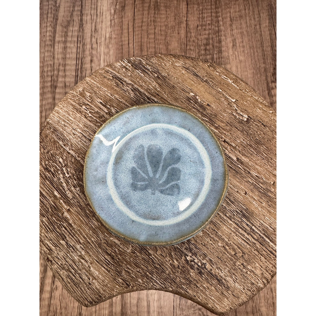 Pottery Trinket Dish Bowl Jewelry Holder Light Blue Sea Blue Gift Her Trinket