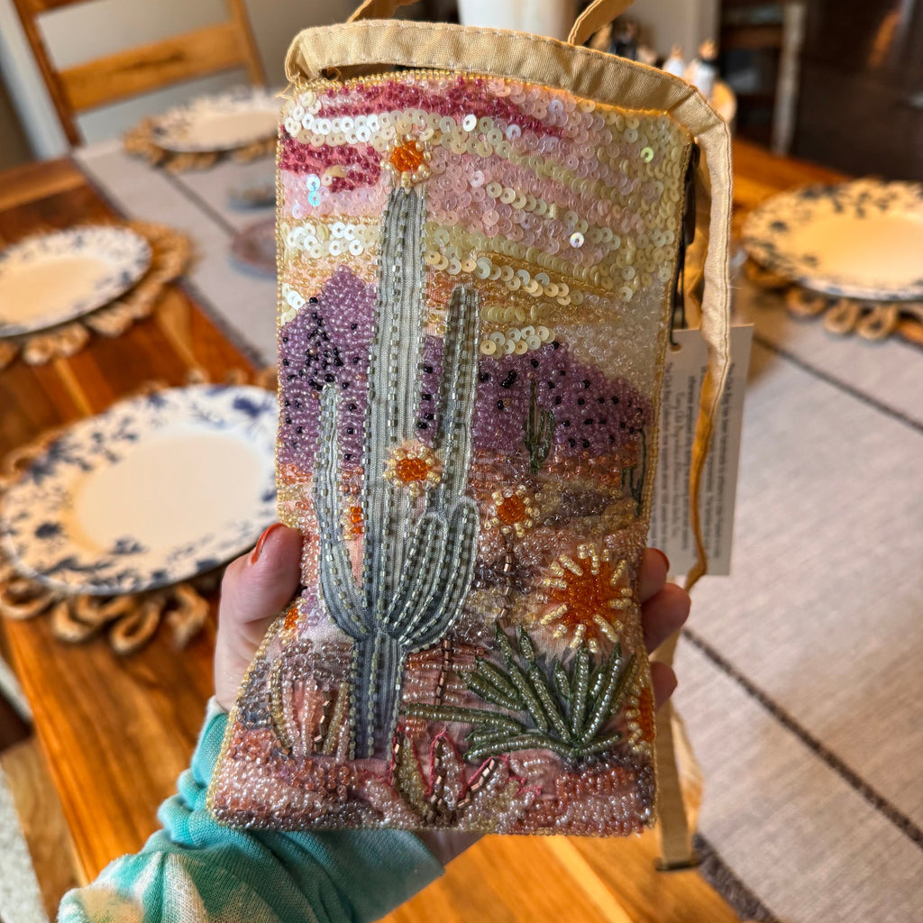 Beaded Cactus Crossbody Club Bag Phone Bag Small Night out Purse
