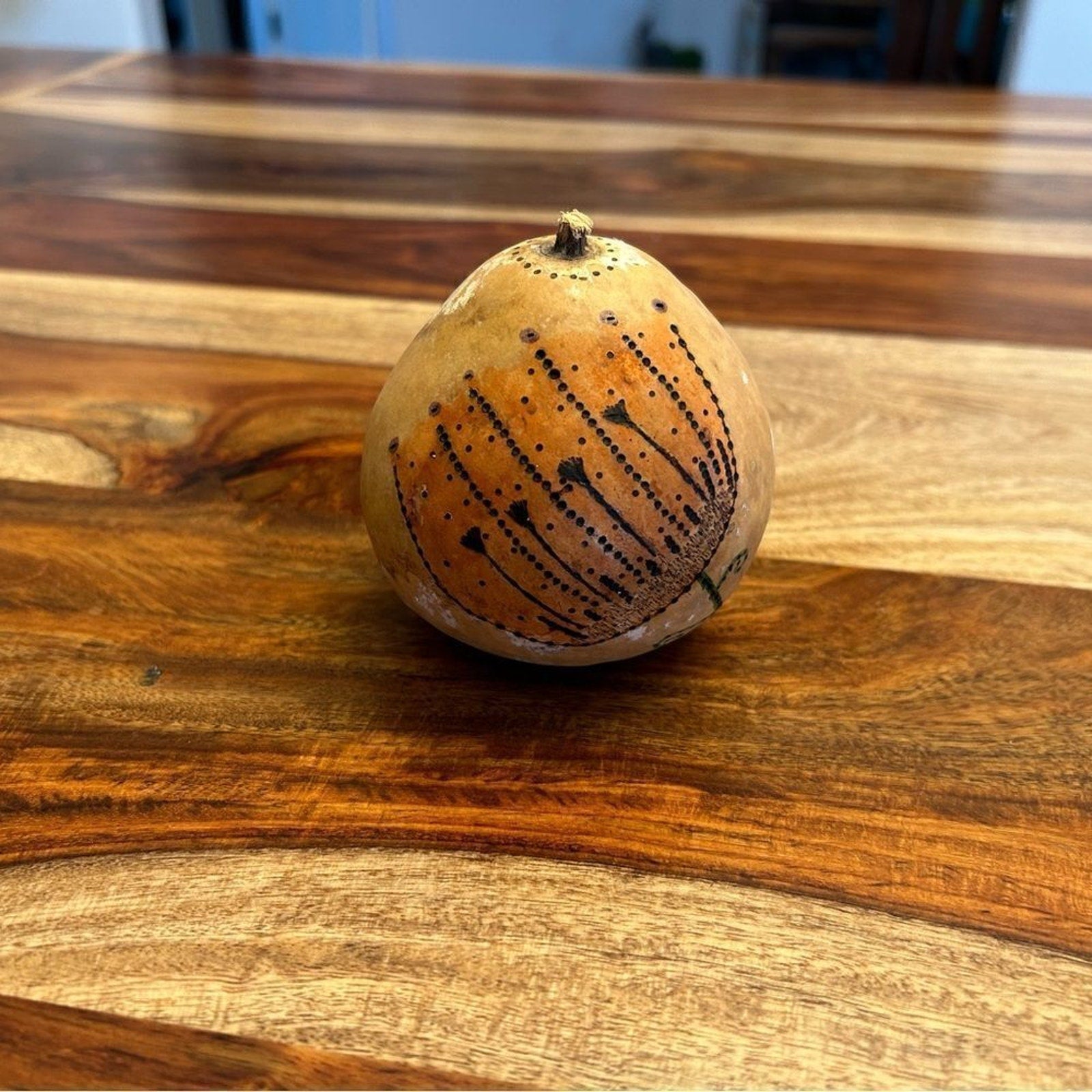 Gourd Home Decoration Custom Designed Woodburning and Painted Gourd Boho…