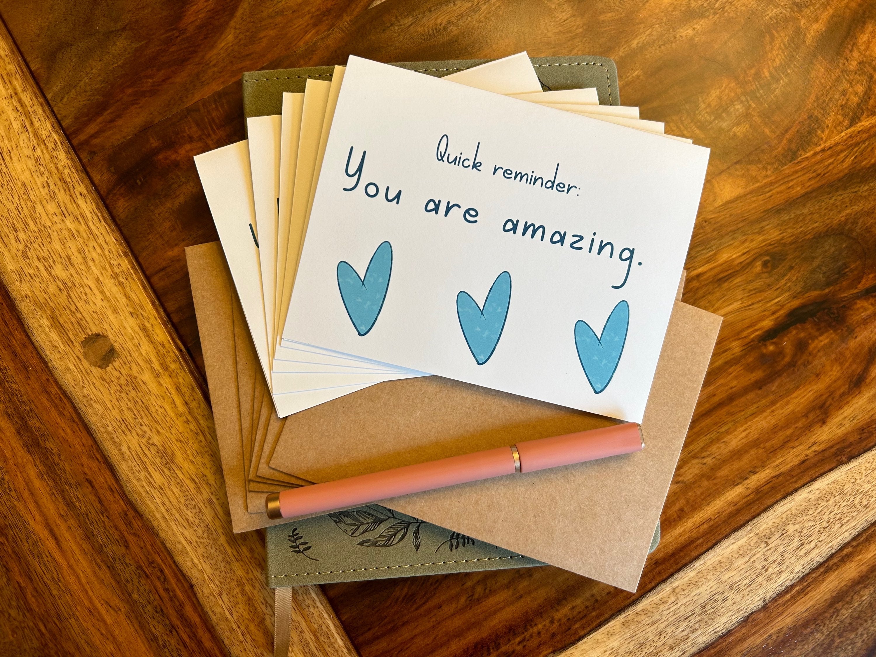 Encouragement Notes Gift for Friend Set of 6 w/Envelopes Custom Designed image 0