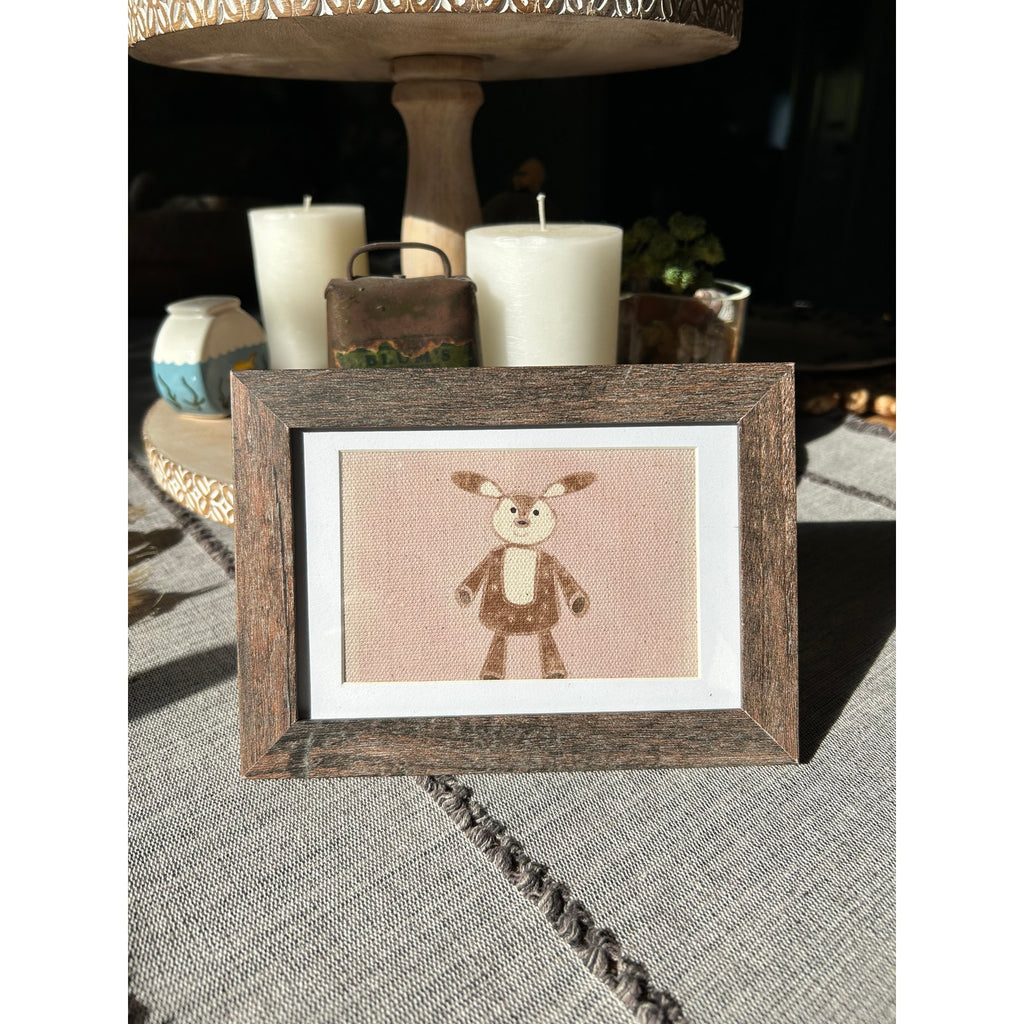 Baby Deer Fawn Mini Print Frame Original Desk Wall Art West Hills Studio 6 x 4