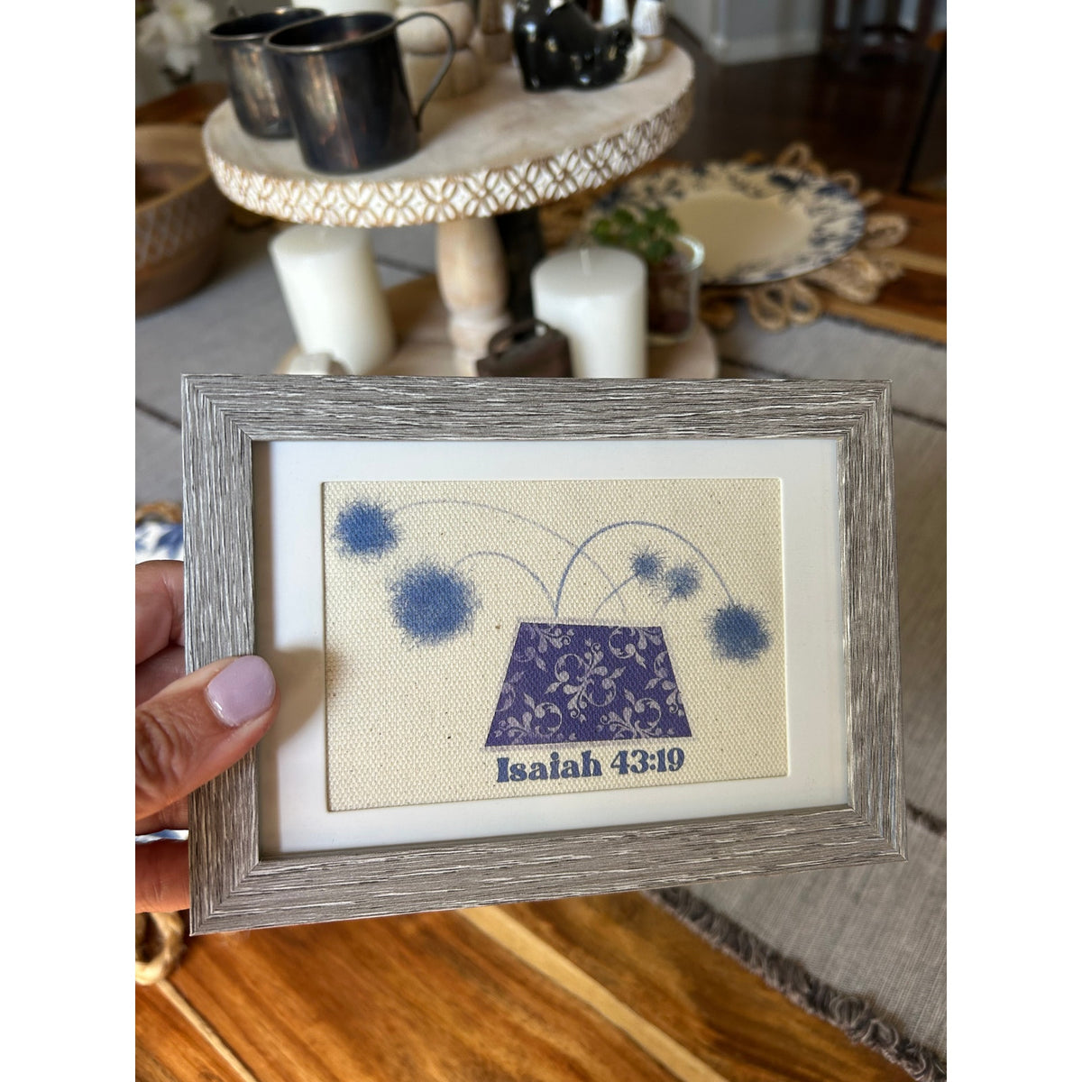 Mini Bible Verse Picture Frame 6 x 4 Original Wall Art Canvas Picture Purple