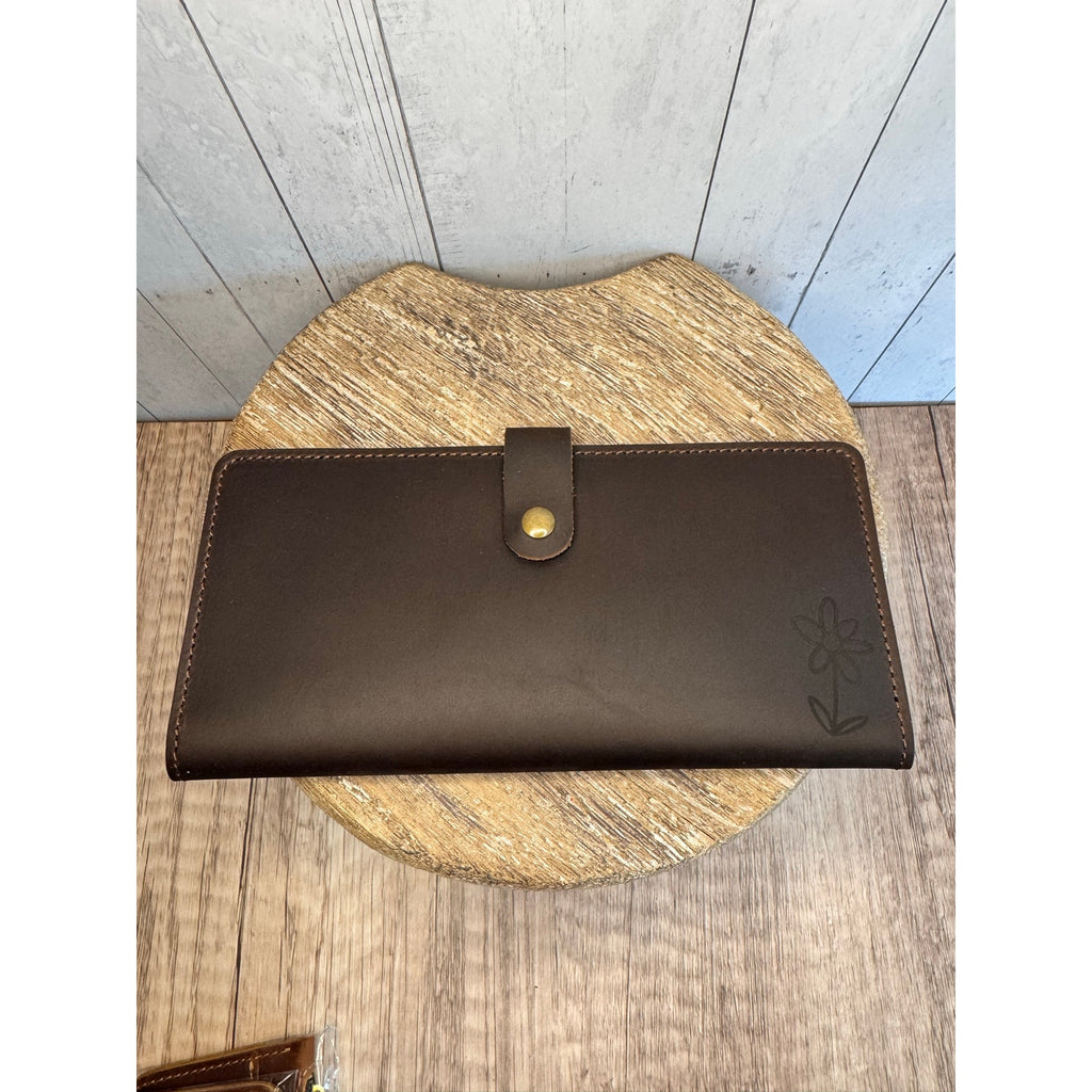 Genuine Leather Wallet ROOTBEER BROWN Leather REAL LEATHER Wallet FAST SHIP