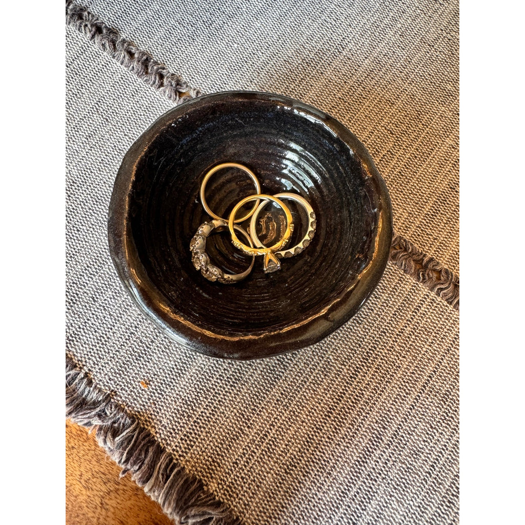 Rustic Jewelry Dish Pottery Bowl Salt Pepper Pinch Bowl Artisan Trinket Dish