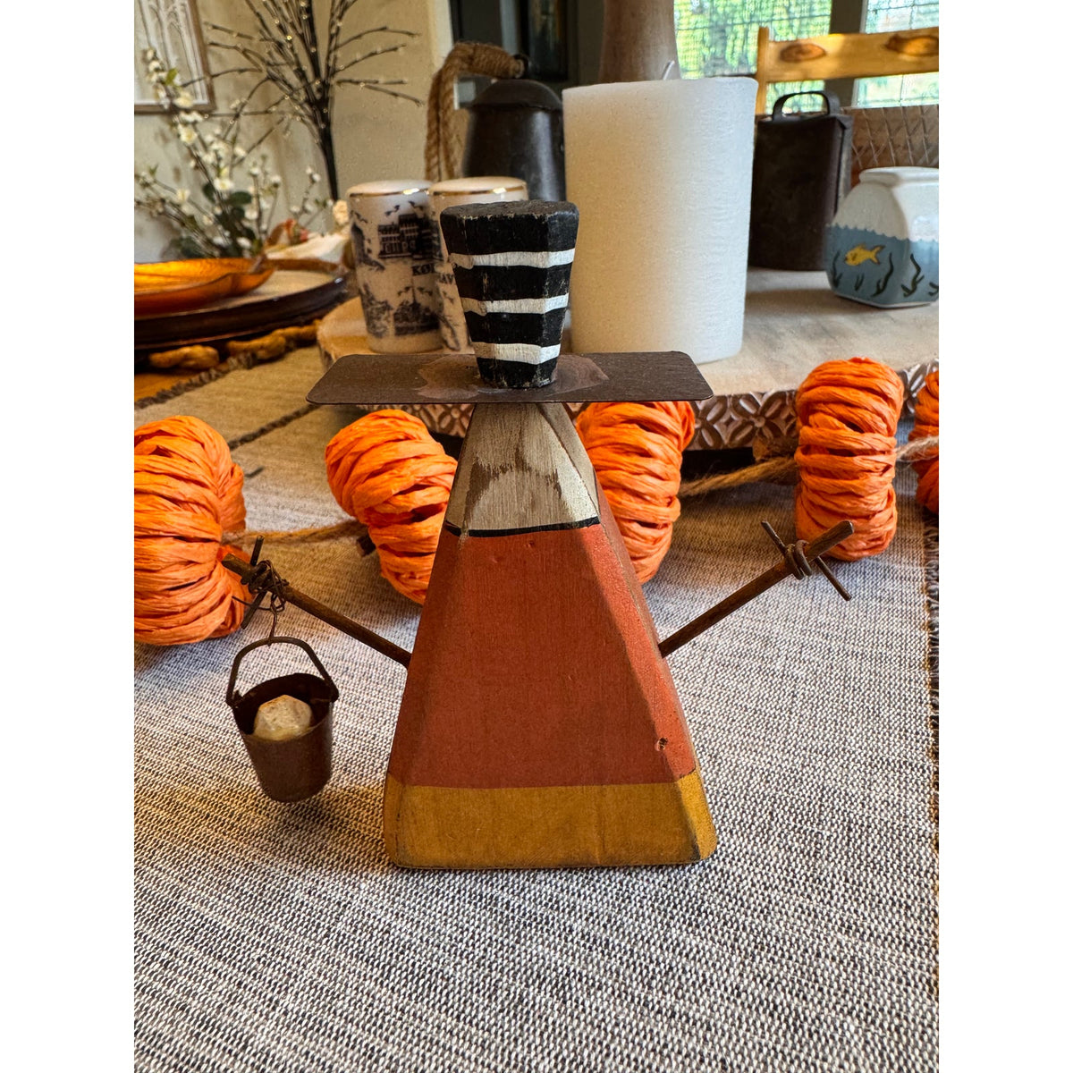 Set of 4 Fall Rustic Home Decor Wood Dracula Vampire Candy Corn Mummy NEW
