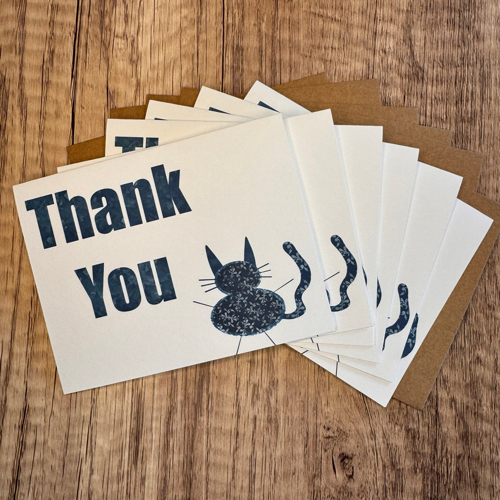 Greeting Cards Blank Notes Thank You Cards Cat Lover 6 w/Envelopes Custom Art