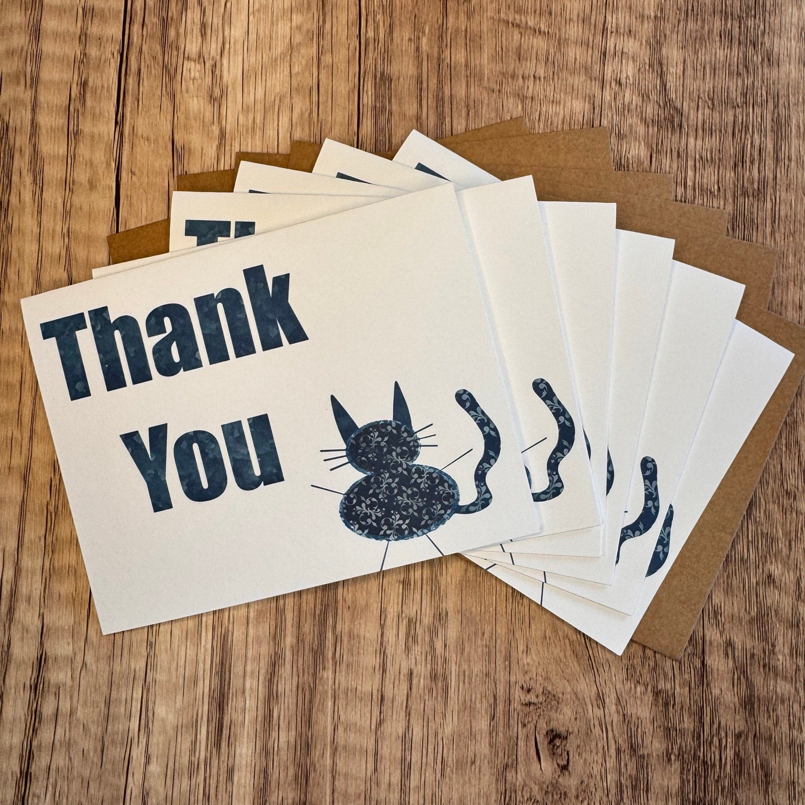 Greeting Cards Blank Notes Thank You Cards Cat Lover 6 w/Envelopes Custom Art