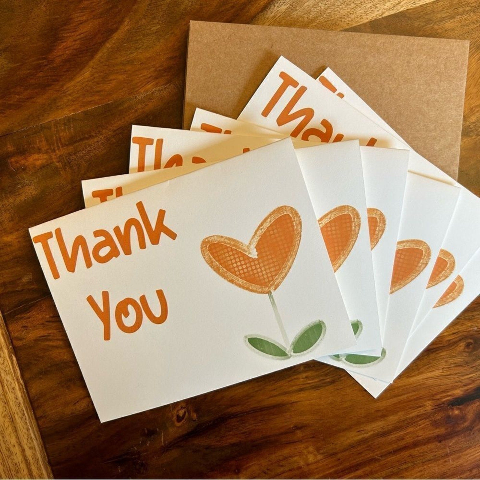 Copied - Greeting Cards Thank You Notes Thank You Cards Set of 6 Custom Handcrafted Art