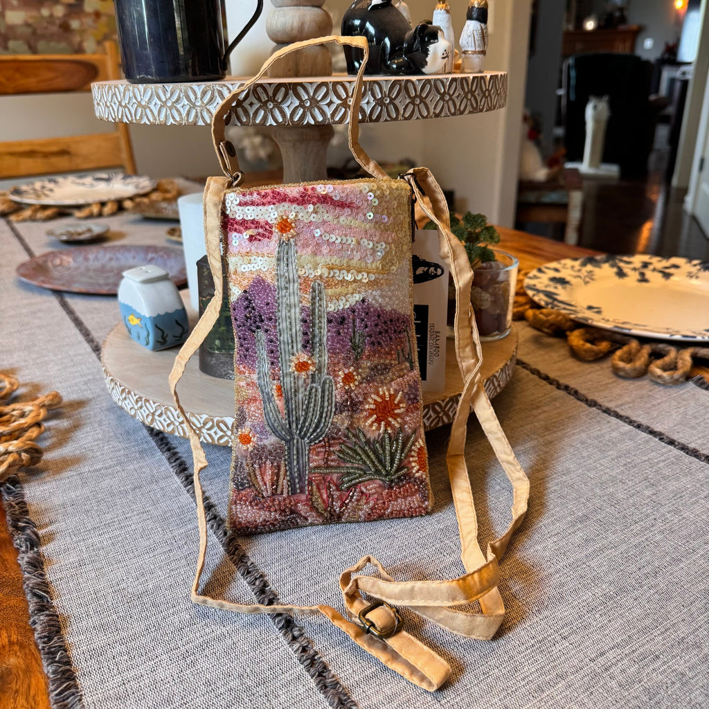 Beaded Cactus Crossbody Club Bag Phone Bag Small Night out Purse