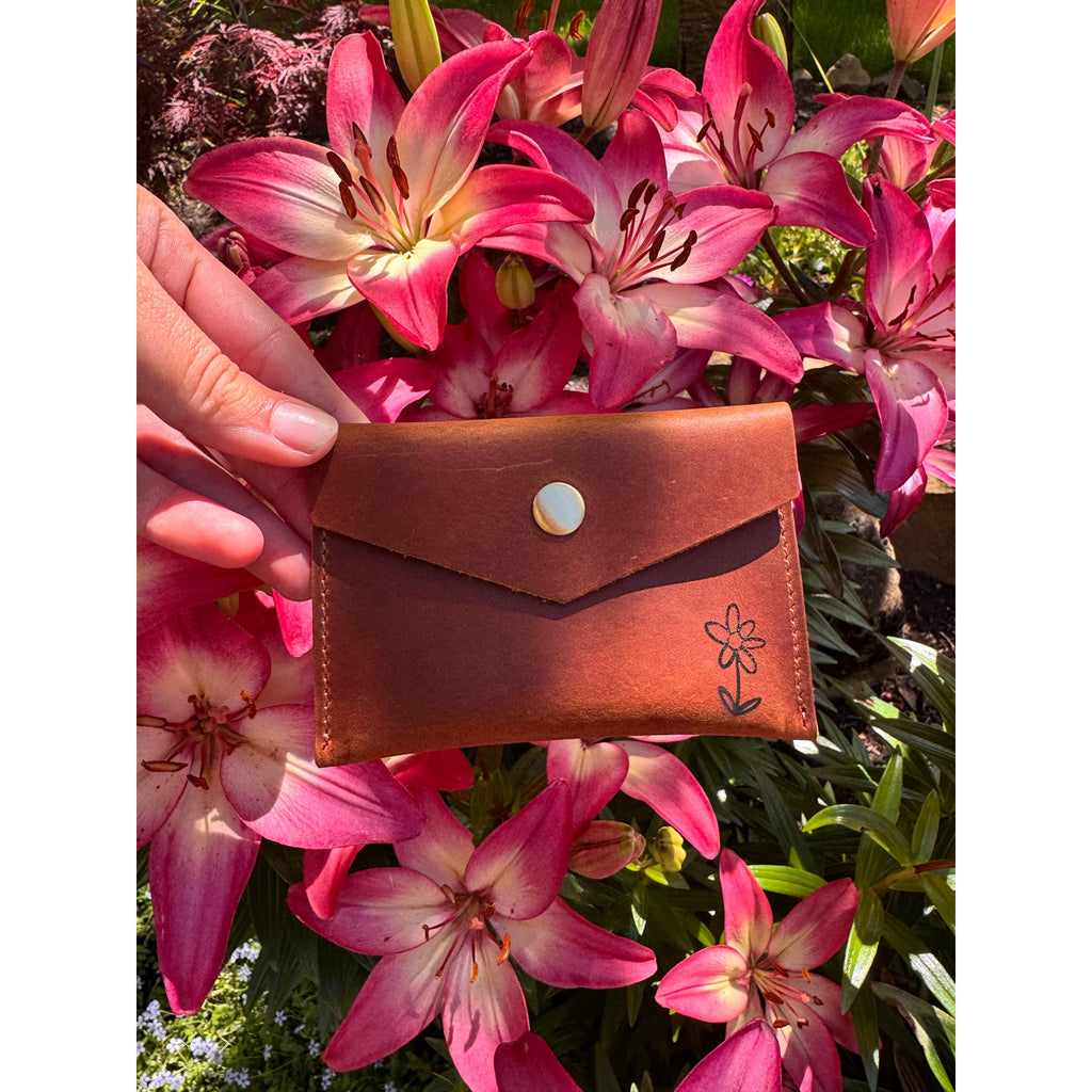 Genuine Leather Wallet  LIGHT BROWN Credit Card Holder Wallet NEW FAST SHIP