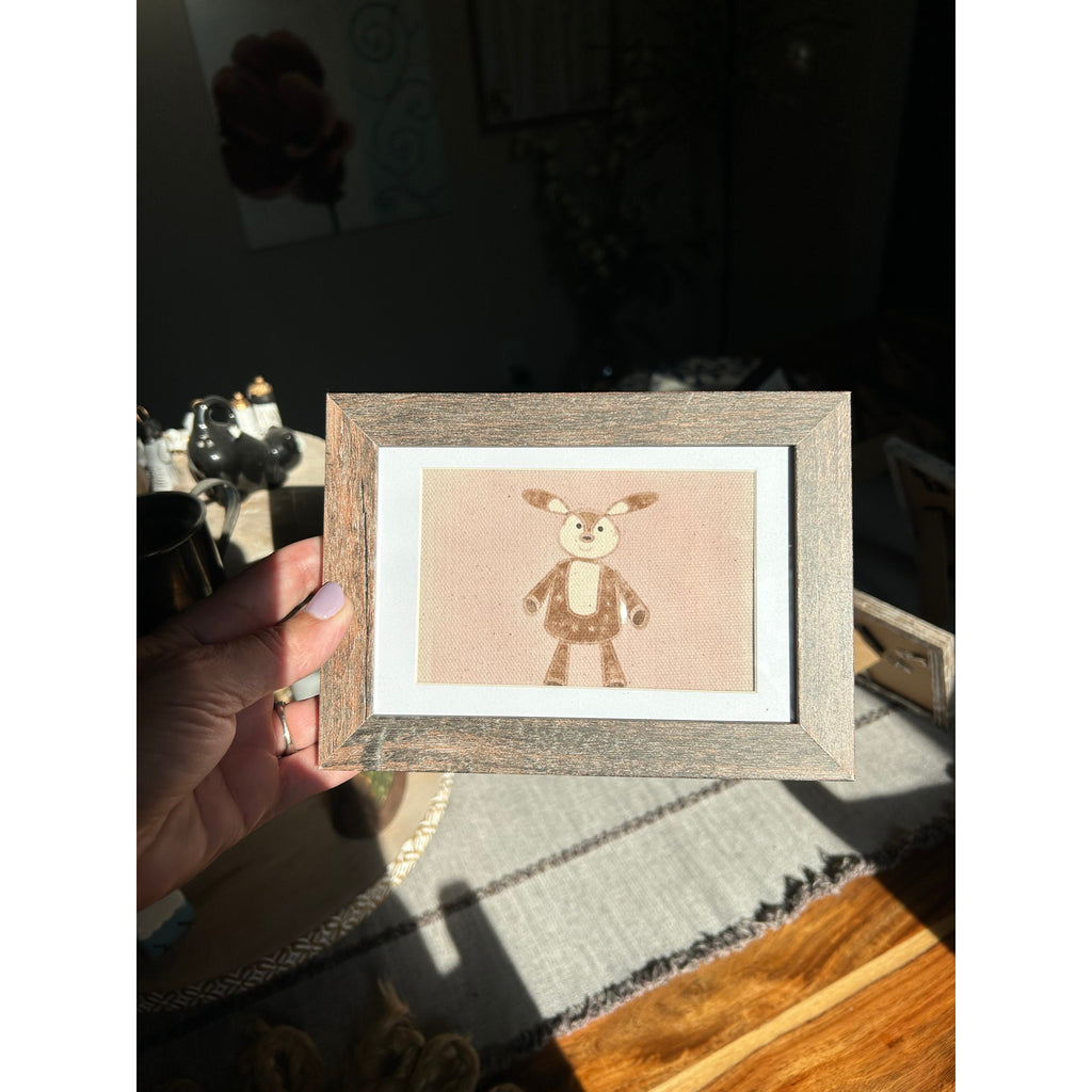 Baby Deer Fawn Mini Print Frame Original Desk Wall Art West Hills Studio 6 x 4