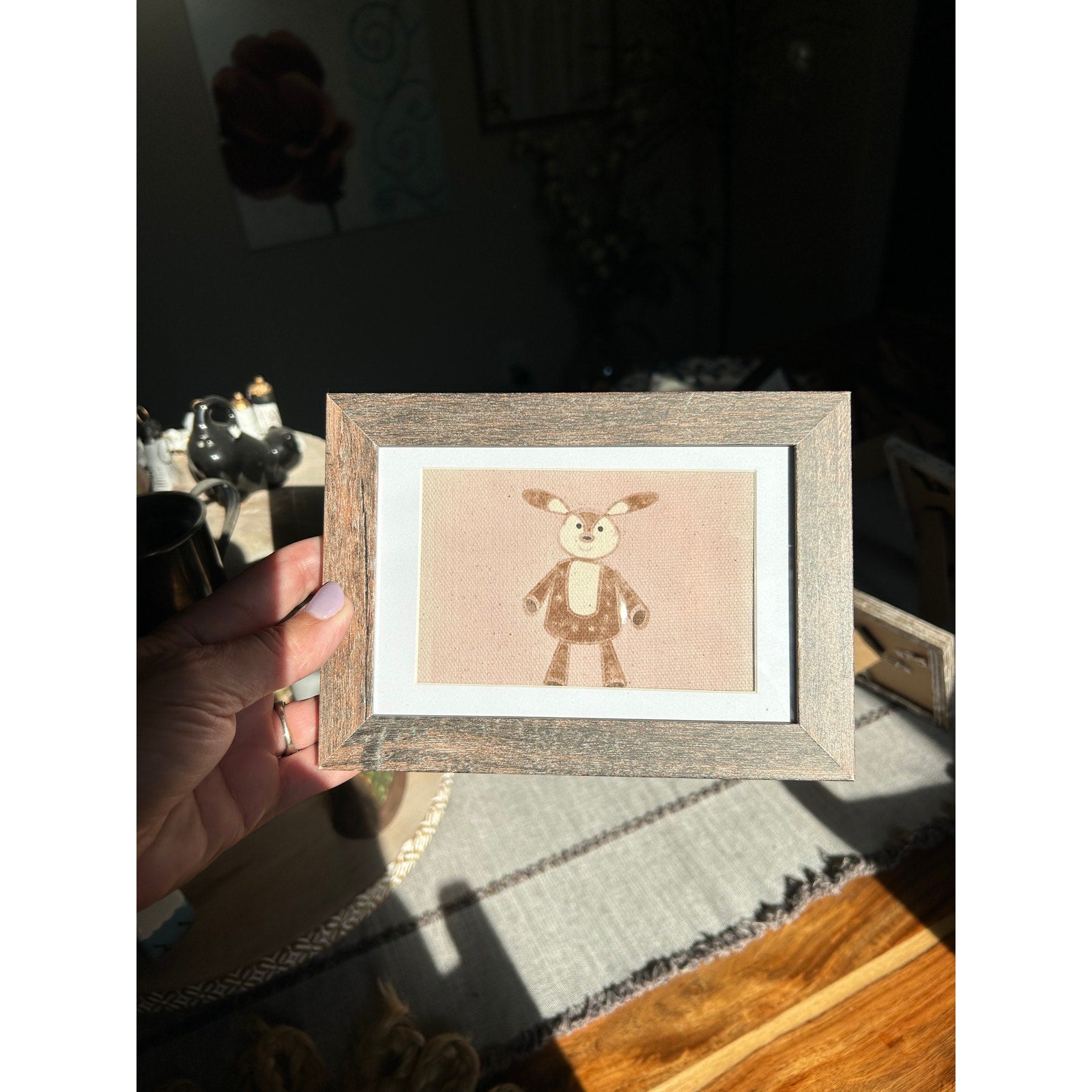 Baby Deer Fawn Mini Print Frame Original Desk Wall Art West Hills Studio 6 x 4