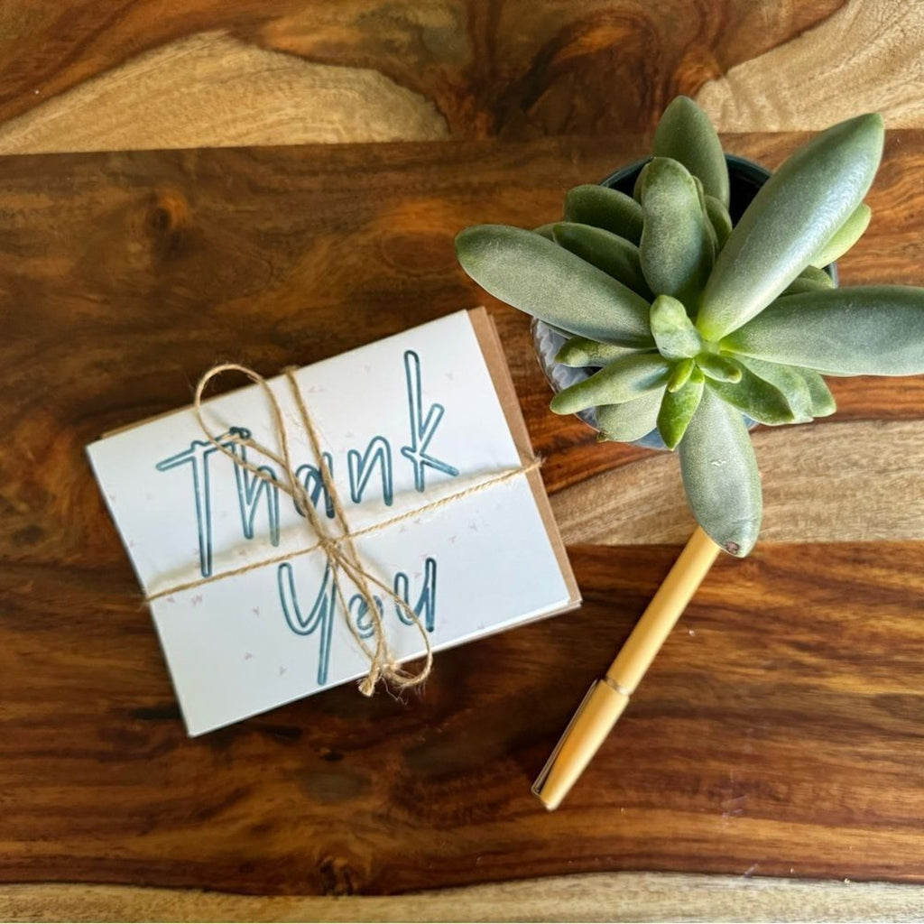 Thank You Cards Greeting Cards Blank Notes Set of 6 With Envelopes Handcrafted