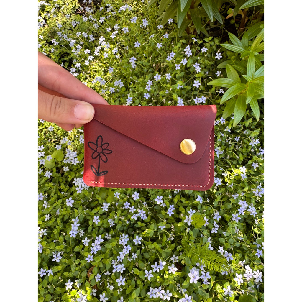 Genuine Leather Wallet  DEEP RED Credit Card Holder Wallet NEW FAST SHIP